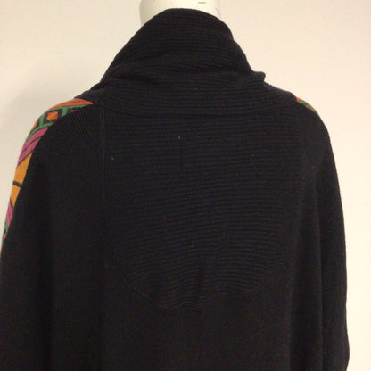 Henrik Vibskov Black & Multicoloured Wool & Silk Drape Cardigan Size L