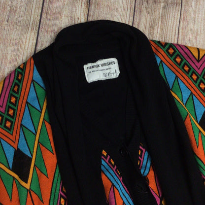 Henrik Vibskov Black & Multicoloured Wool & Silk Drape Cardigan Size L