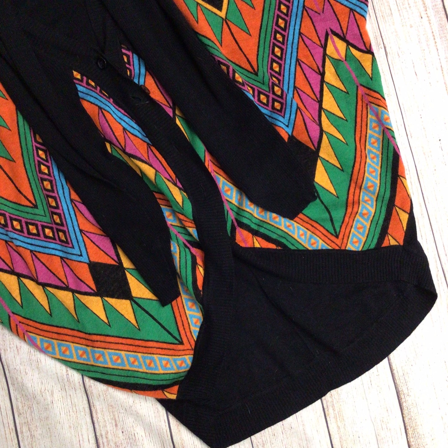 Henrik Vibskov Black & Multicoloured Wool & Silk Drape Cardigan Size L