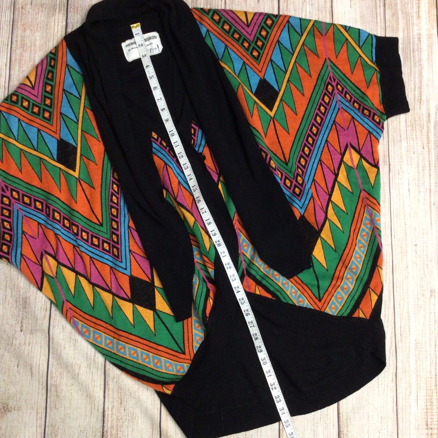 Henrik Vibskov Black & Multicoloured Wool & Silk Drape Cardigan Size L