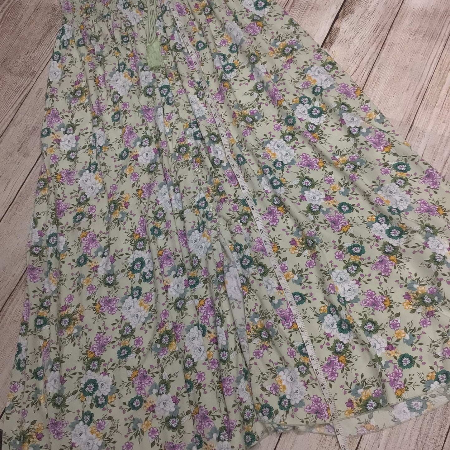 BNWT Joe Browns Pale Green & Purple Floral Maxi Dress w/Crochet Back Size 16