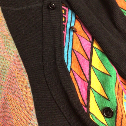 Henrik Vibskov Black & Multicoloured Wool & Silk Drape Cardigan Size L