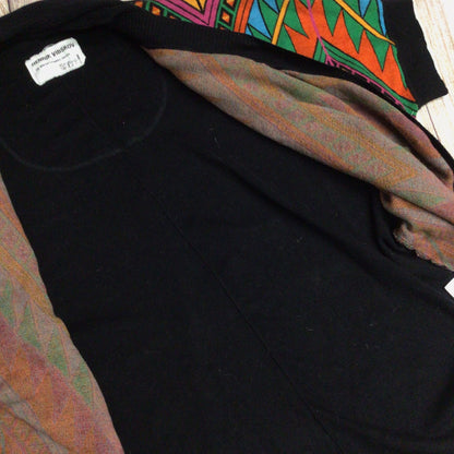 Henrik Vibskov Black & Multicoloured Wool & Silk Drape Cardigan Size L