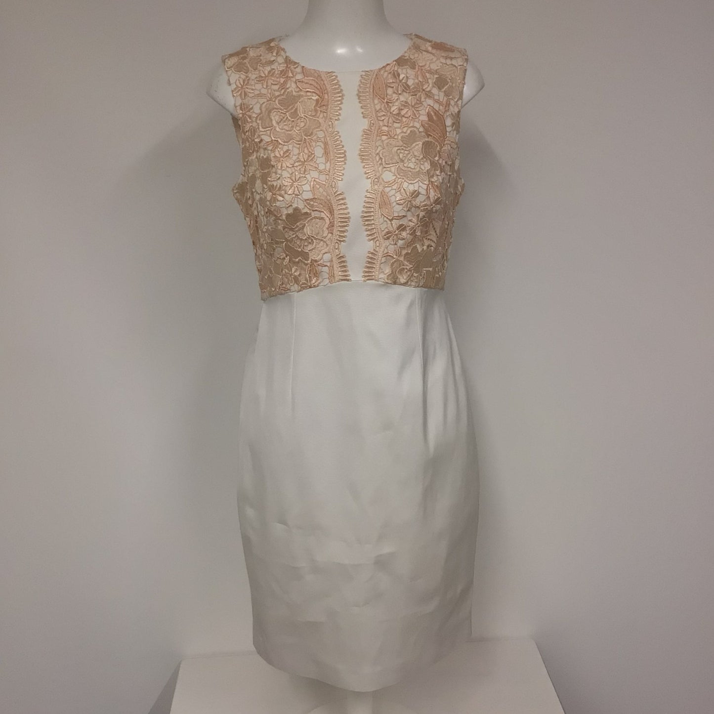 BNWT Fenn Wright Manson Cream Crochet Lace Top Dress Size 12 Petite