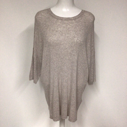 BNWT AllSaints Taupe Marl Cotton & Linen Ribbed Top Size XL