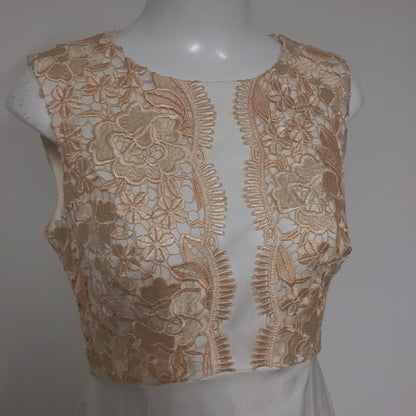 BNWT Fenn Wright Manson Cream Crochet Lace Top Dress Size 12 Petite