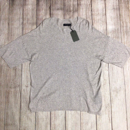 BNWT AllSaints Taupe Marl Cotton & Linen Ribbed Top Size XL