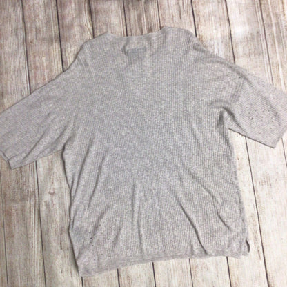 BNWT AllSaints Taupe Marl Cotton & Linen Ribbed Top Size XL