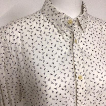 BNWT AllSaints White & Black Triangle Pattern Erdman Short Sleeve Shirt Size M