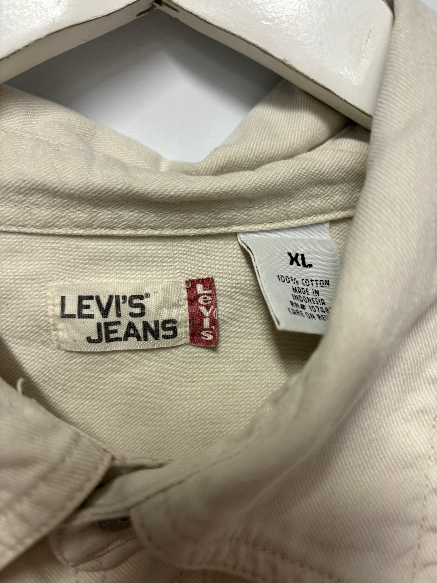 Levi's Off White Denim Long Sleeve Shirt XL