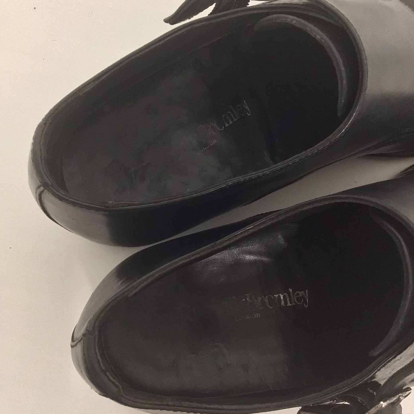 Russell & Bromley Black Double Buckle Monk Shoes Size 39 (on shoe)