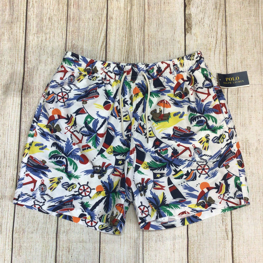 BNWT Polo Ralph Lauren Multi Print Traveler Swimming Trunks Shorts Size L