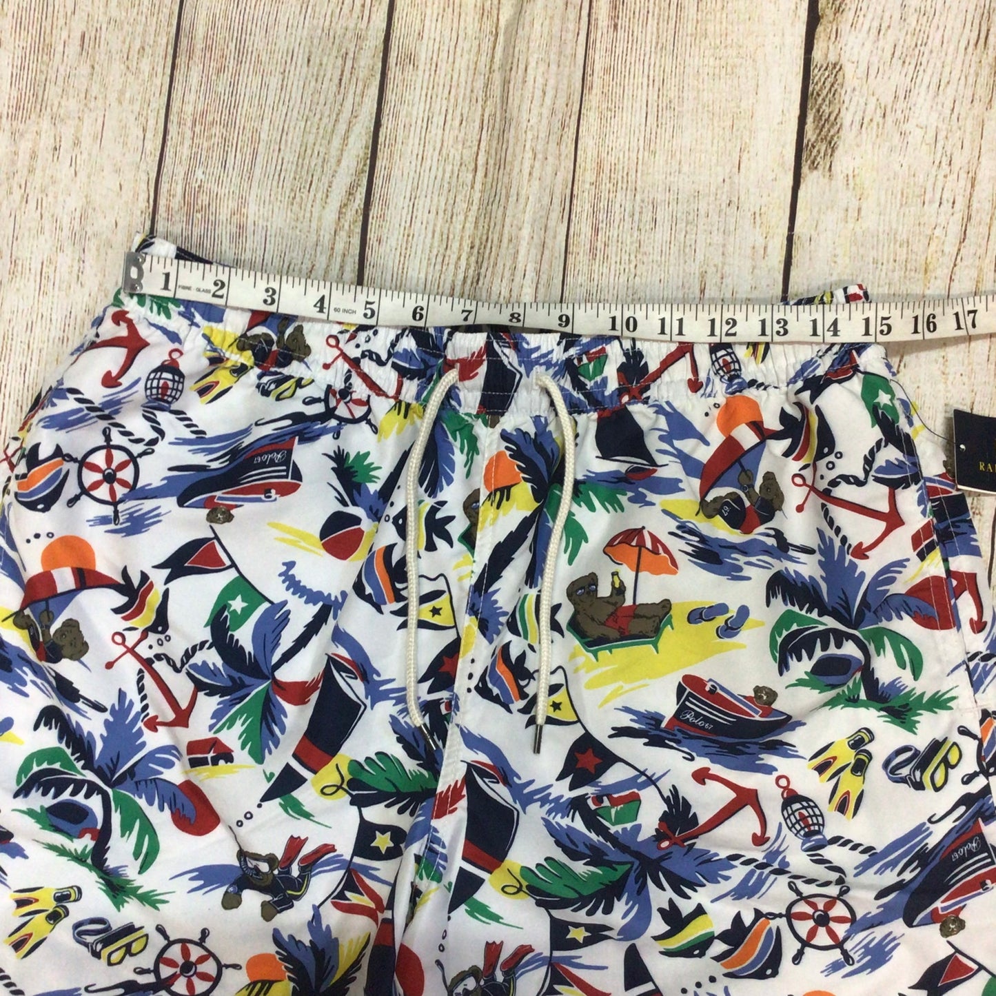 BNWT Polo Ralph Lauren Multi Print Traveler Swimming Trunks Shorts Size L