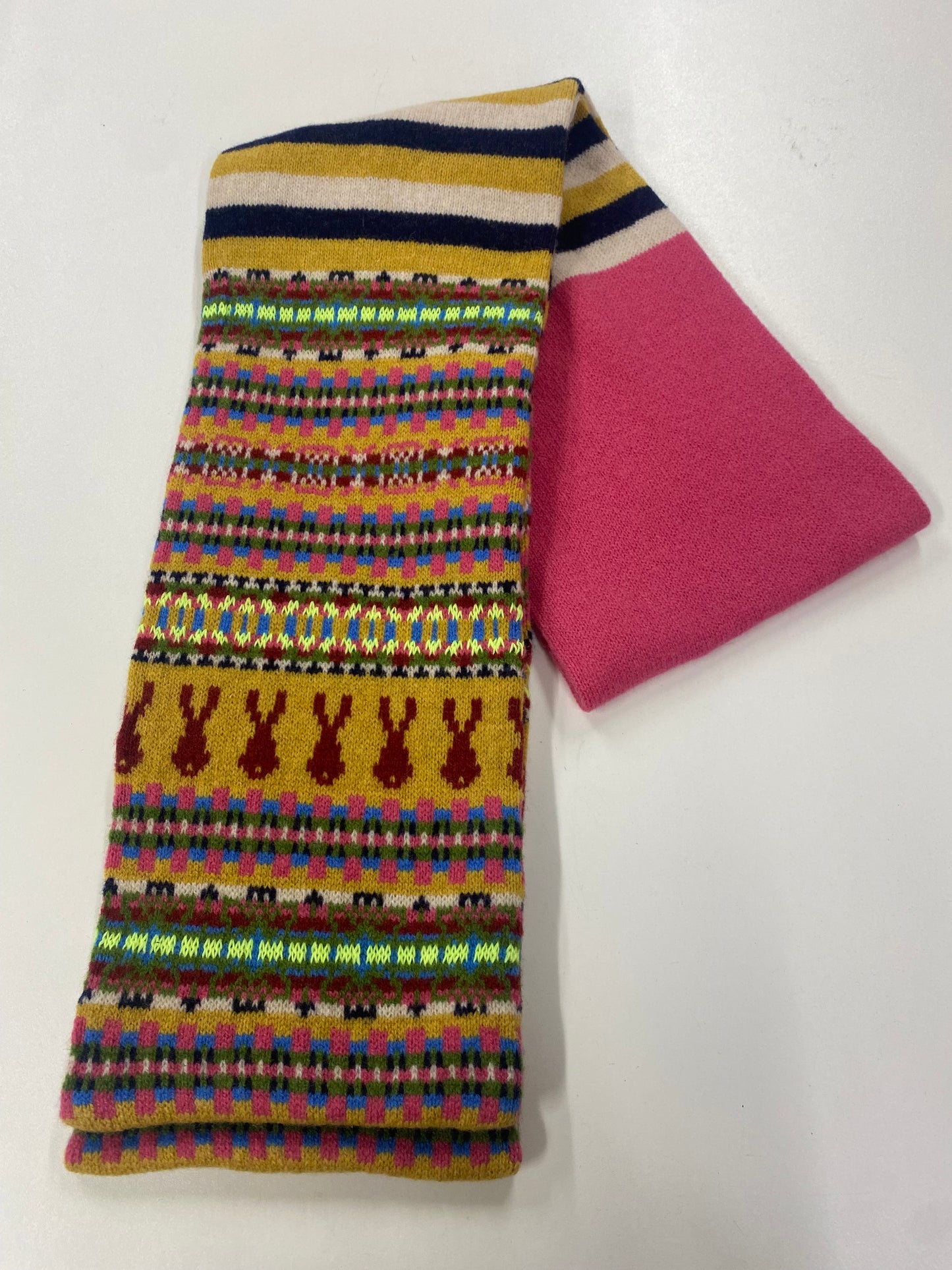 Paul Smith Multicolour Knitted Pattern Wool Scarf