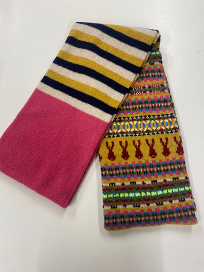 Paul Smith Multicolour Knitted Pattern Wool Scarf