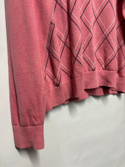 Tommy Jeans Pink Argyle Sweater Large