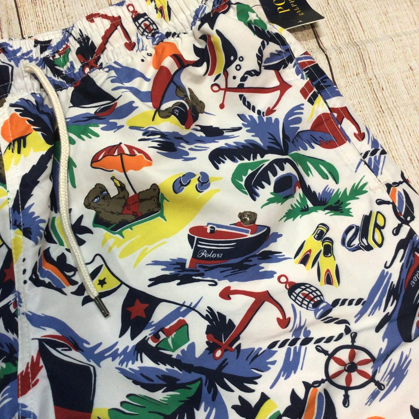BNWT Polo Ralph Lauren Multi Print Traveler Swimming Trunks Shorts Size L