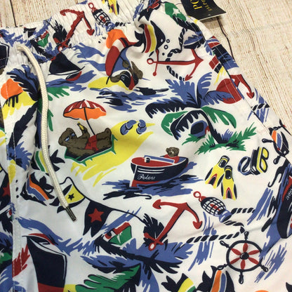 BNWT Polo Ralph Lauren Multi Print Traveler Swimming Trunks Shorts Size L
