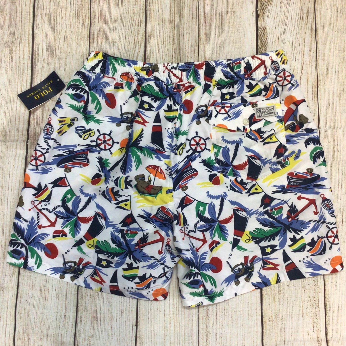 BNWT Polo Ralph Lauren Multi Print Traveler Swimming Trunks Shorts Size L