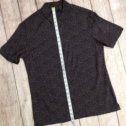 AllSaints Black & Red Pattern Short Sleeve Shirt Size M