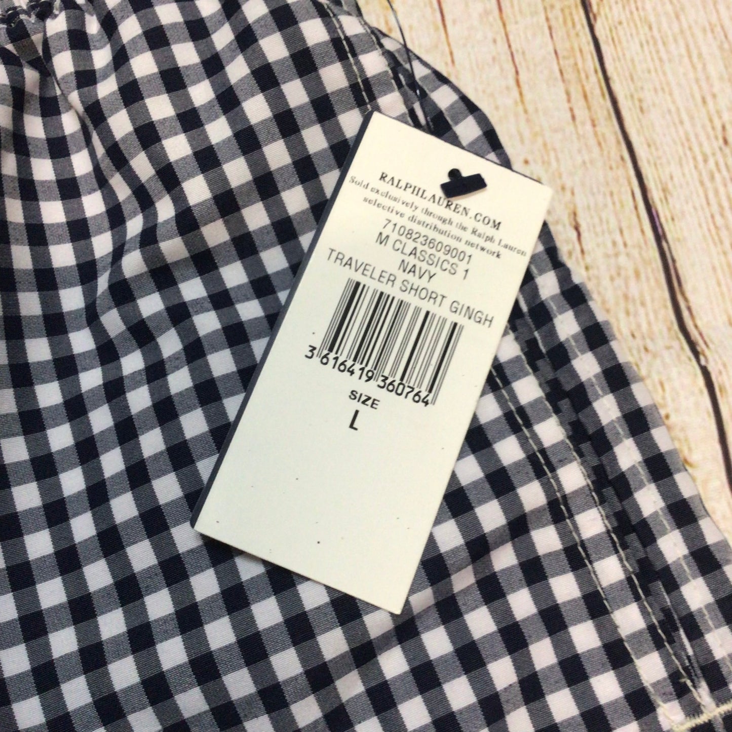 BNWT Polo Ralph Lauren Blue Gingham Traveler Swimming Trunks Shorts Size L