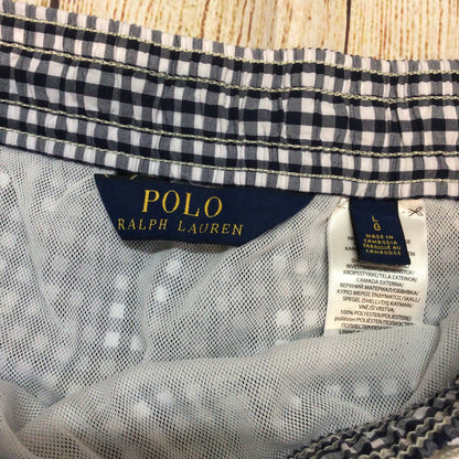 BNWT Polo Ralph Lauren Blue Gingham Traveler Swimming Trunks Shorts Size L