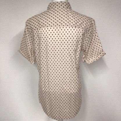 AllSaints Cream & Red Pattern Kapow Short Sleeve Shirt Size S