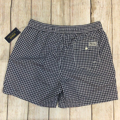 BNWT Polo Ralph Lauren Blue Gingham Traveler Swimming Trunks Shorts Size L