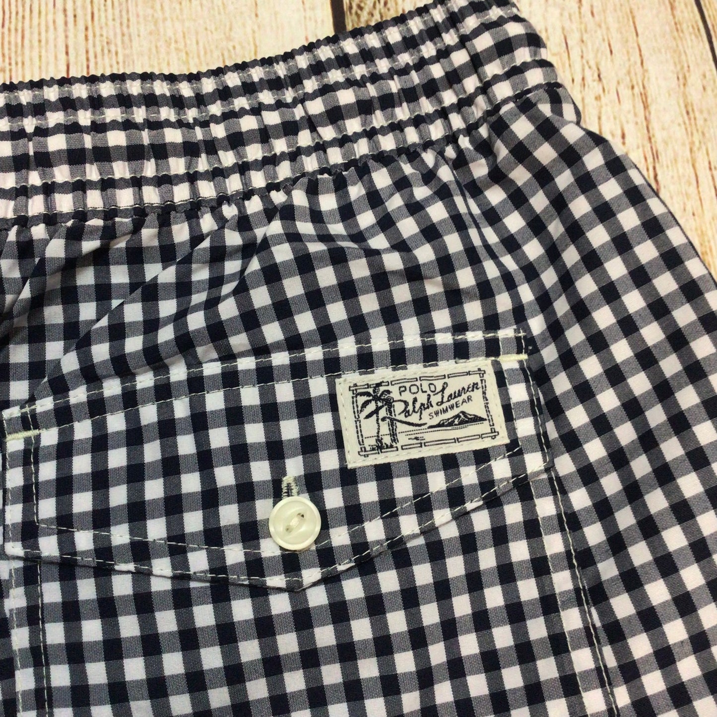 BNWT Polo Ralph Lauren Blue Gingham Traveler Swimming Trunks Shorts Size L