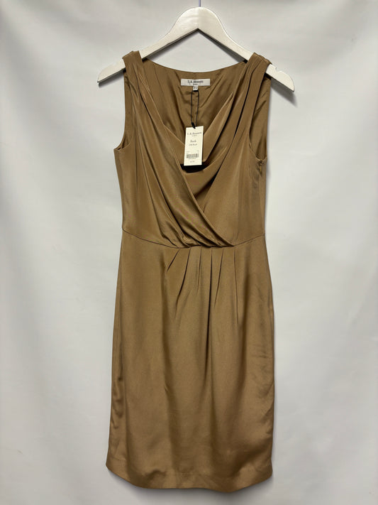 L.K.Bennett Beige Silk Sleeveless Bask Dress 10 BNWT