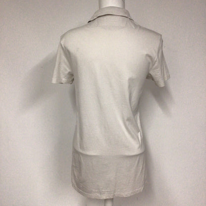 AllSaints Spitalfields Stone White 100% Cotton Polo Shirt Size S