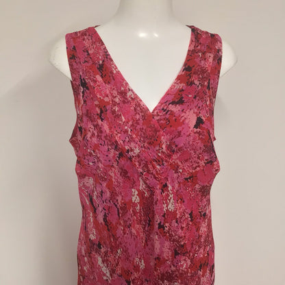 Ann Harvey Pink Patterned 2 Piece Floaty Dress & Shawl Size 18