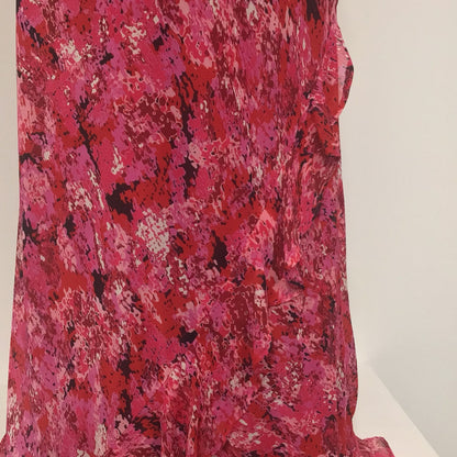 Ann Harvey Pink Patterned 2 Piece Floaty Dress & Shawl Size 18