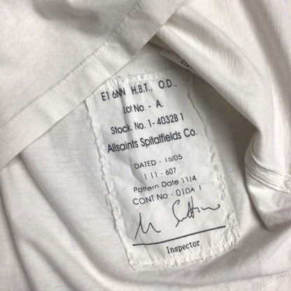 AllSaints Spitalfields Stone White 100% Cotton Polo Shirt Size S