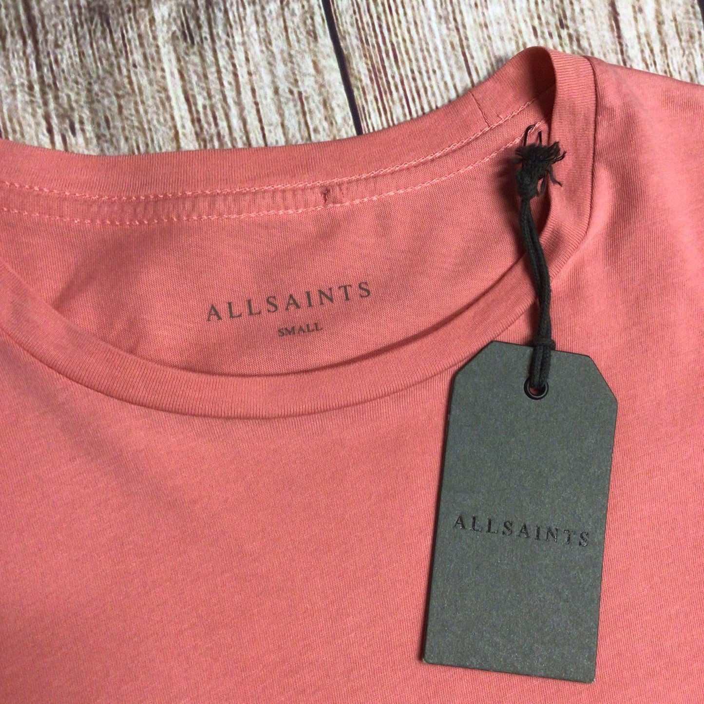 BNWT AllSaints Sorbet Pink Tonic Short Sleeve Crew T Shirt Size S