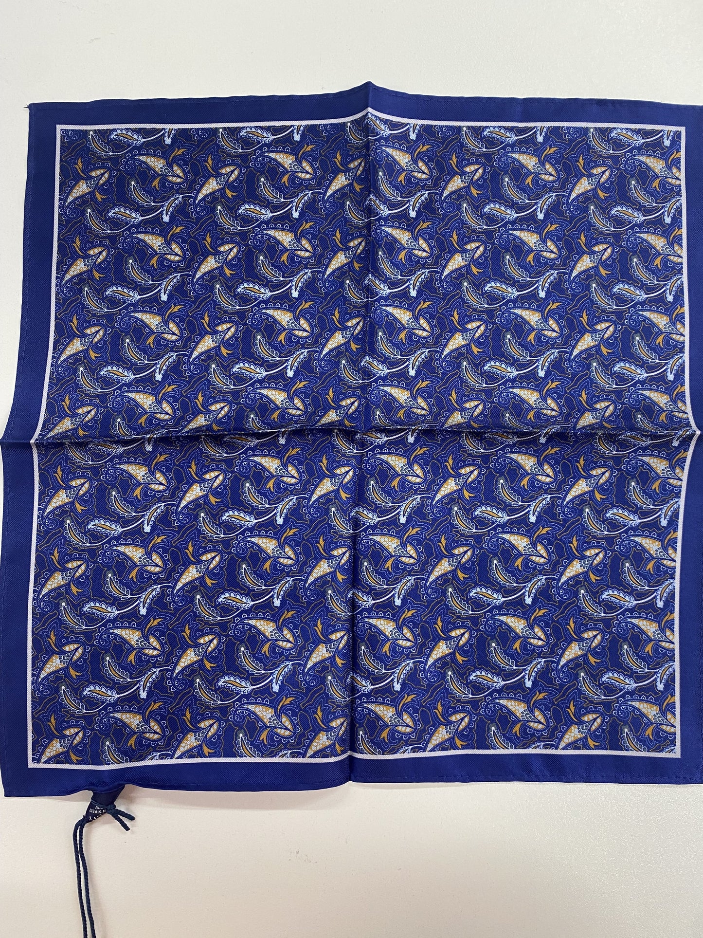 Charles Tyrwhitt Blue Silk Paisley Pocket Scarf BNWT