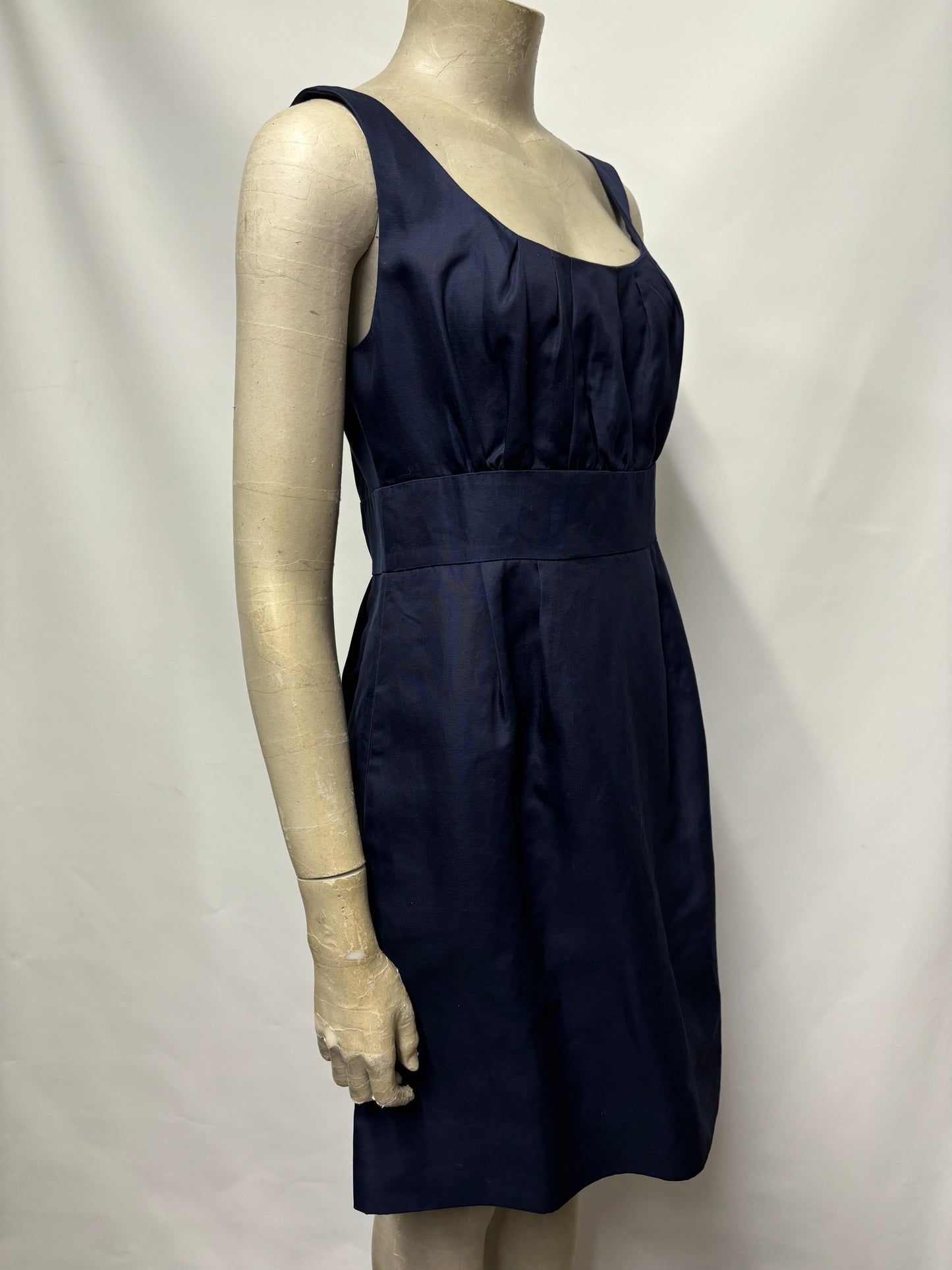 J.Crew Dark Blue Cotton Sleeveless A-line Dress 12 BNWT