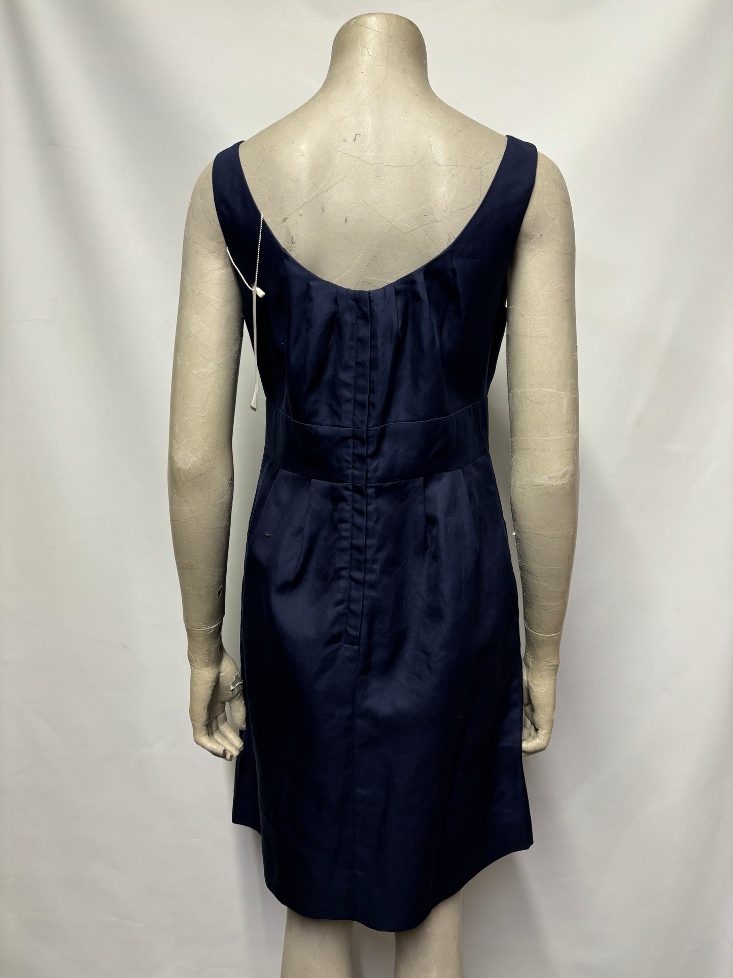 J.Crew Dark Blue Cotton Sleeveless A-line Dress 12 BNWT