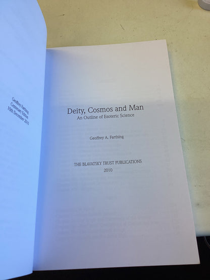 Deity Cosmos & Man An Outline of Esoteric Science Geoffrey A Farthing