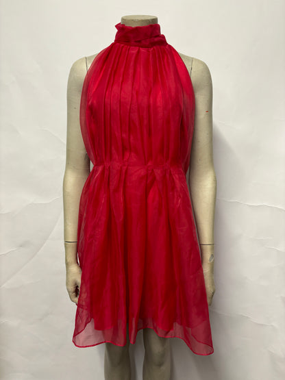 Zara Fuchsia Pink Organza Sleeveless Dress XL BNWT