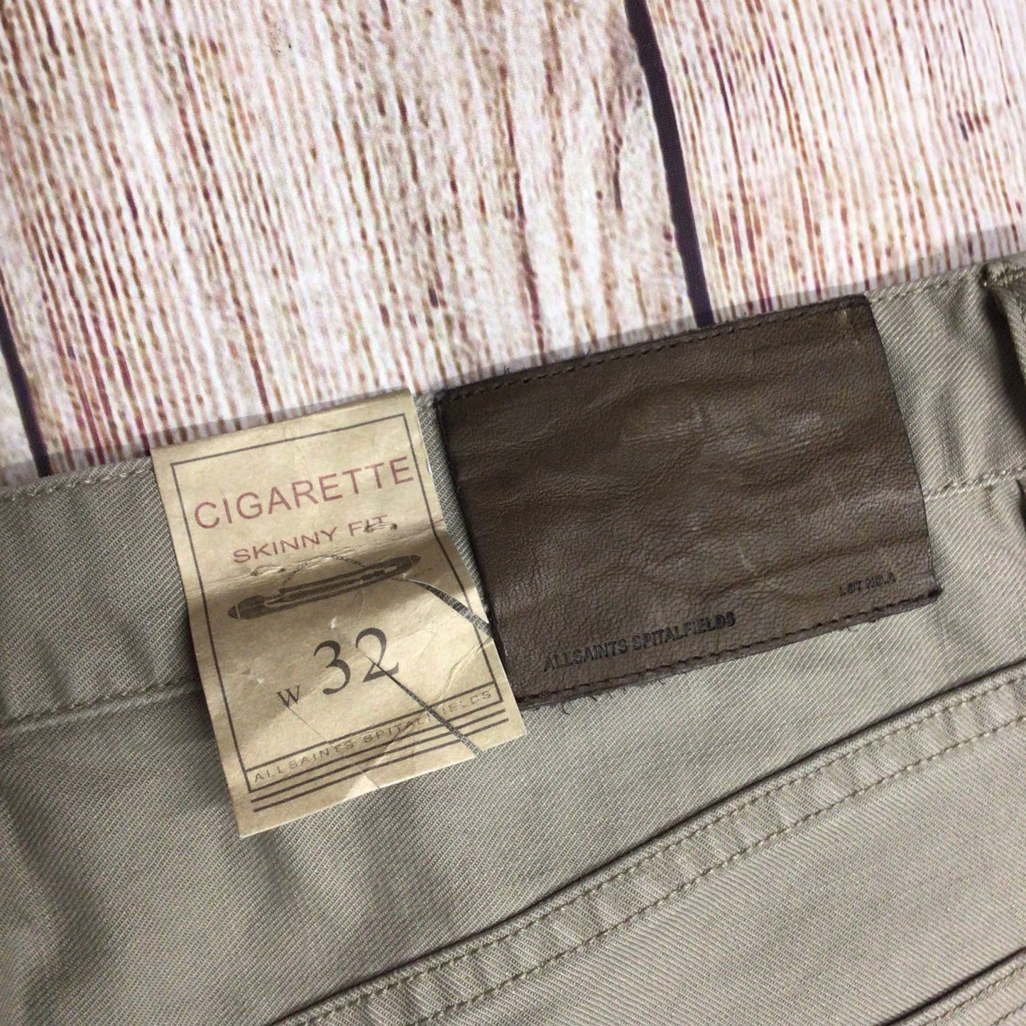 BNWT AllSaints Beige/Taupe Cigarette Skinny Fit Jeans Trousers Size W32 (on label)