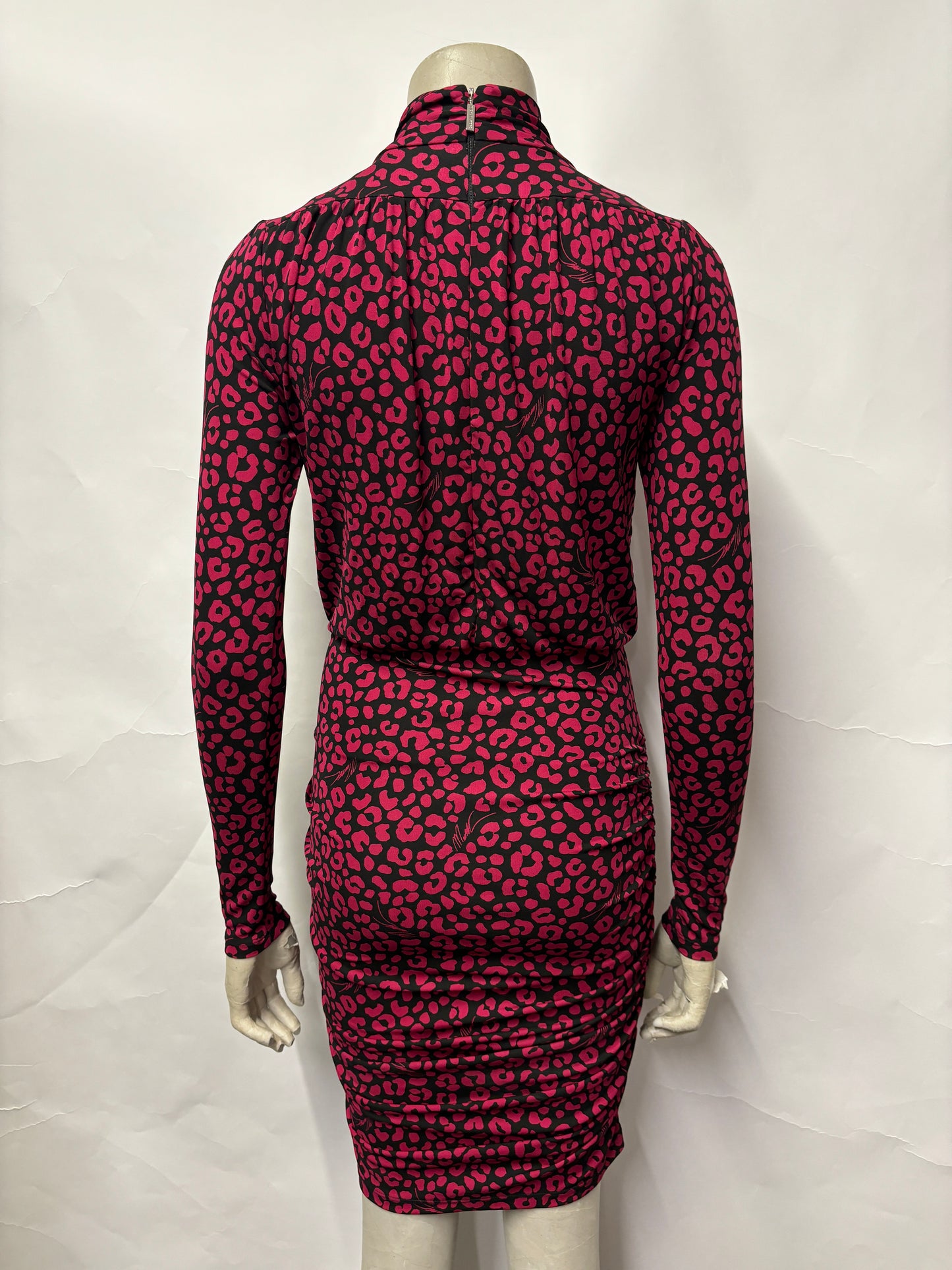 Michael Kors Black and Pink Leopard Print Dress XXS