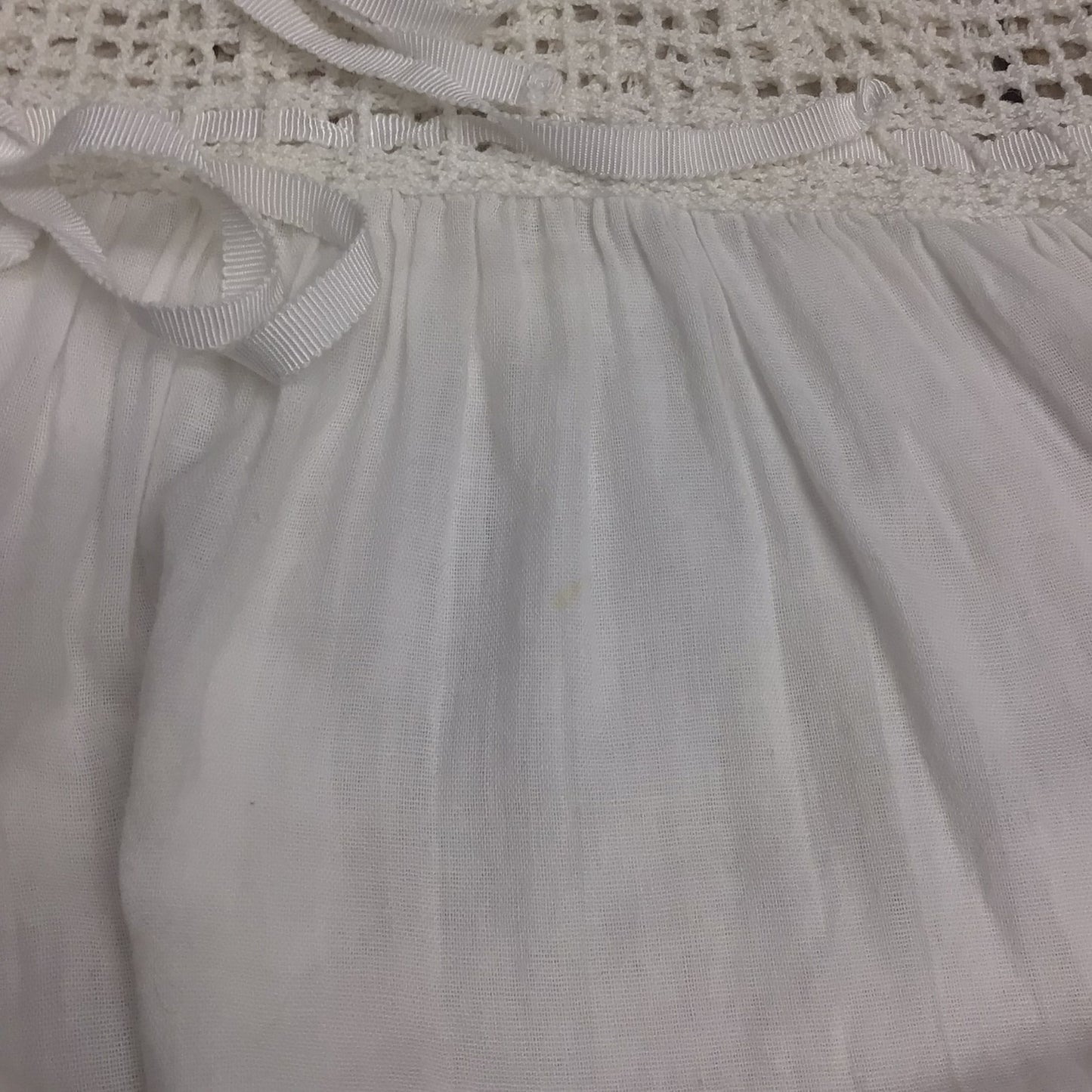 White Stuff White 100% Cotton Top w/Crochet Detail Size 1