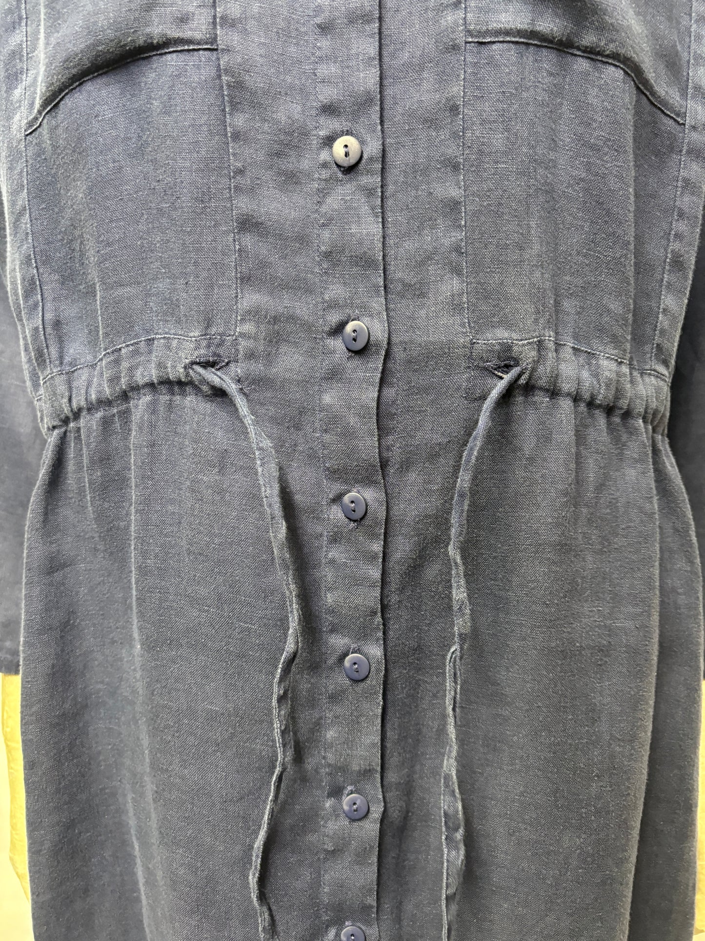 Whistles Navy Linen Shirt Dress 8