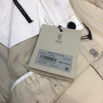 BNWT AllSaints Bailey Taupe Mars 100% Organic Cotton Lightweight Trousers Size 36