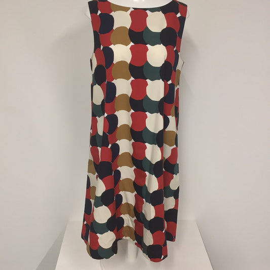 Marimekko x Uniqlo Red, Cream Multi Circle Print Pullover Dress w/Pockets Size L