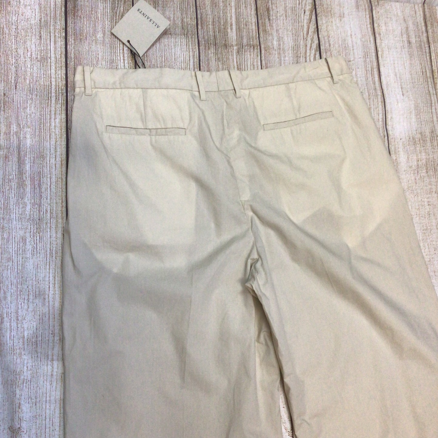 BNWT AllSaints Bailey Taupe Mars 100% Organic Cotton Lightweight Trousers Size 36