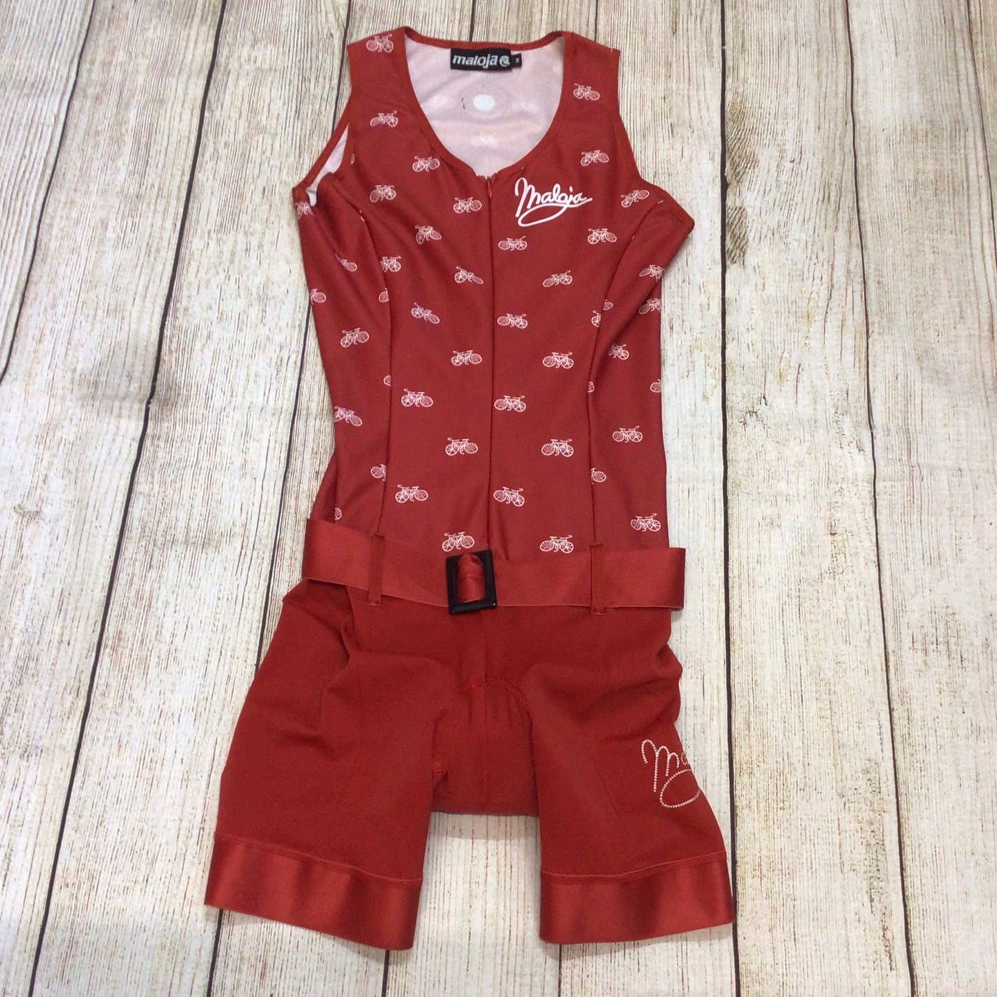 Maloja Red Sleeveless Cycling Shorts Suit Size M