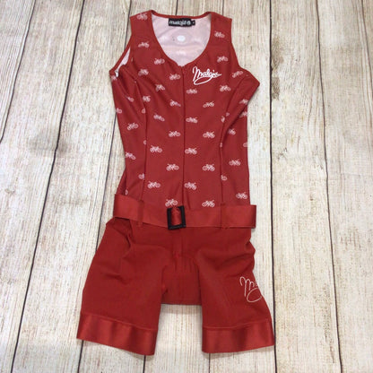Maloja Red Sleeveless Cycling Shorts Suit Size M