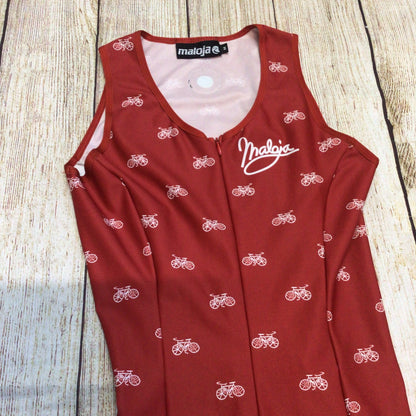 Maloja Red Sleeveless Cycling Shorts Suit Size M